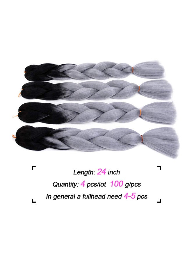 4-Piece Long Wavy Hair Extension Grey/Black 24inch - v1571201889/N30642080A_2