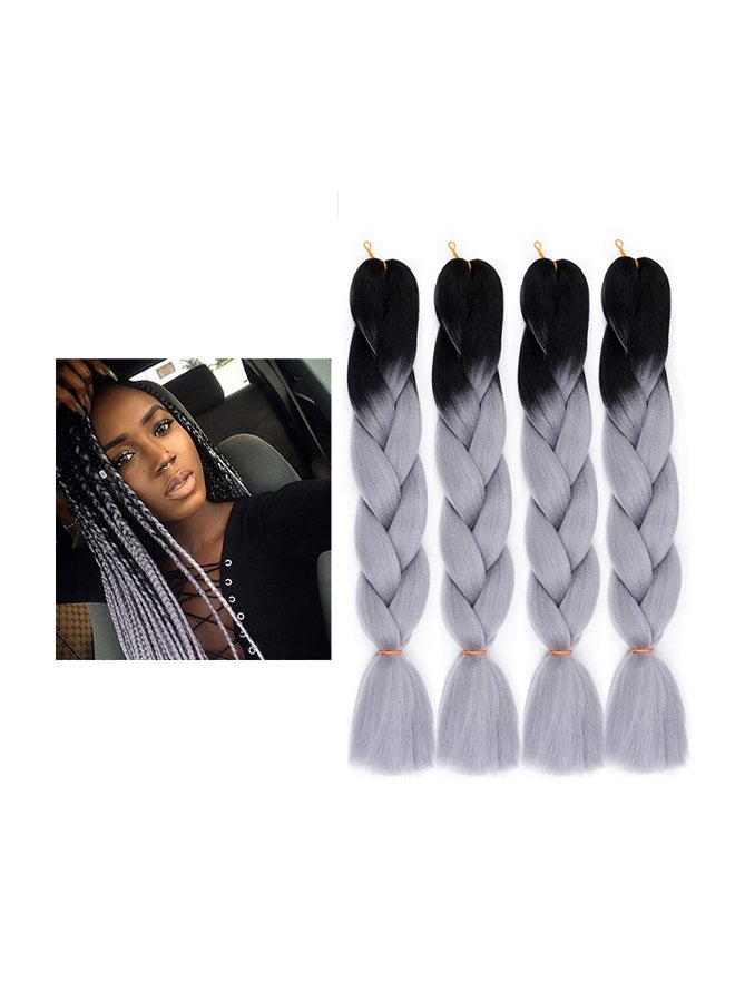 4-Piece Long Wavy Hair Extension Grey/Black 24inch - v1571201889/N30642080A_3