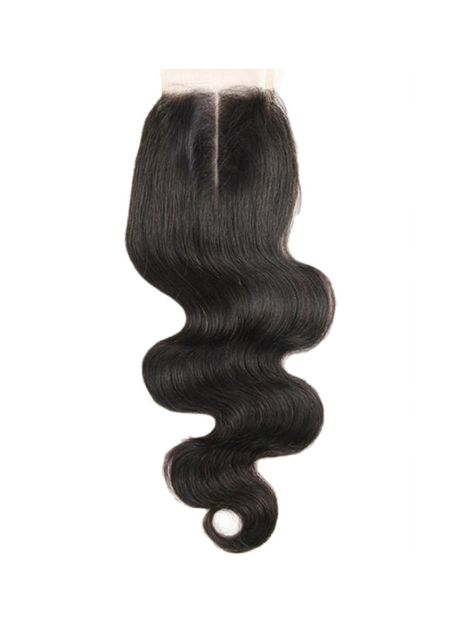SIADEE Wavy Natural Hair Extension With Lace Closure Black 10inch - Image 1