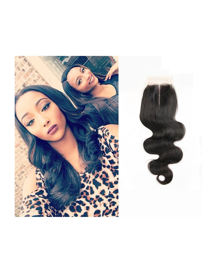SIADEE Wavy Natural Hair Extension With Lace Closure Black 10inch - Image 2