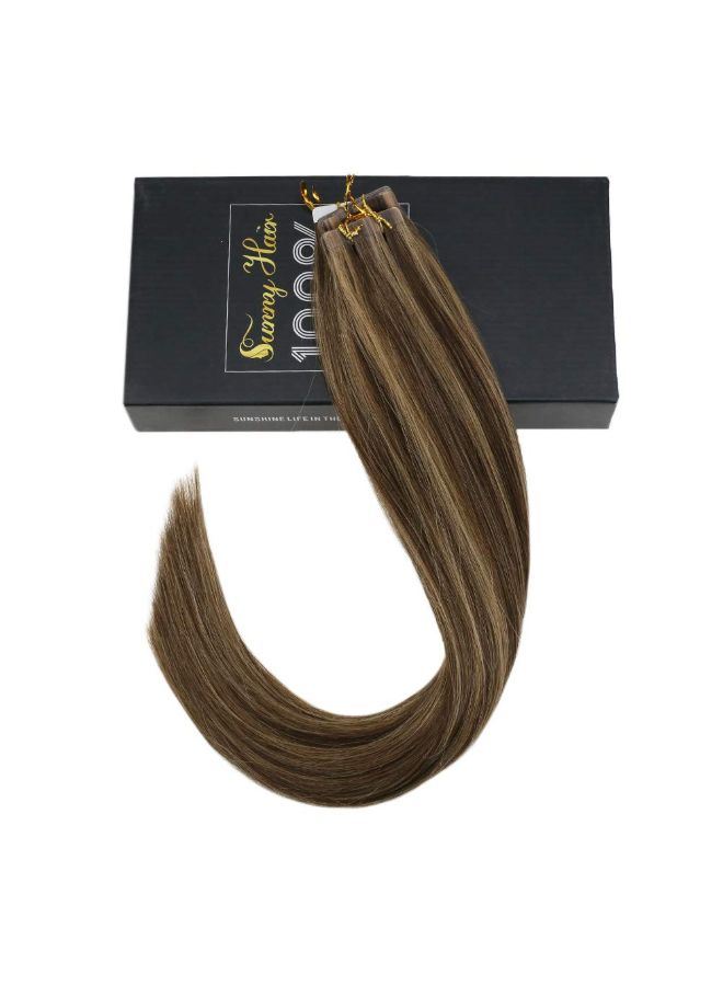 Sunny Hair 20-Piece Long Straight Human Hair Extension Brown/Blonde 24inch  - Image 3