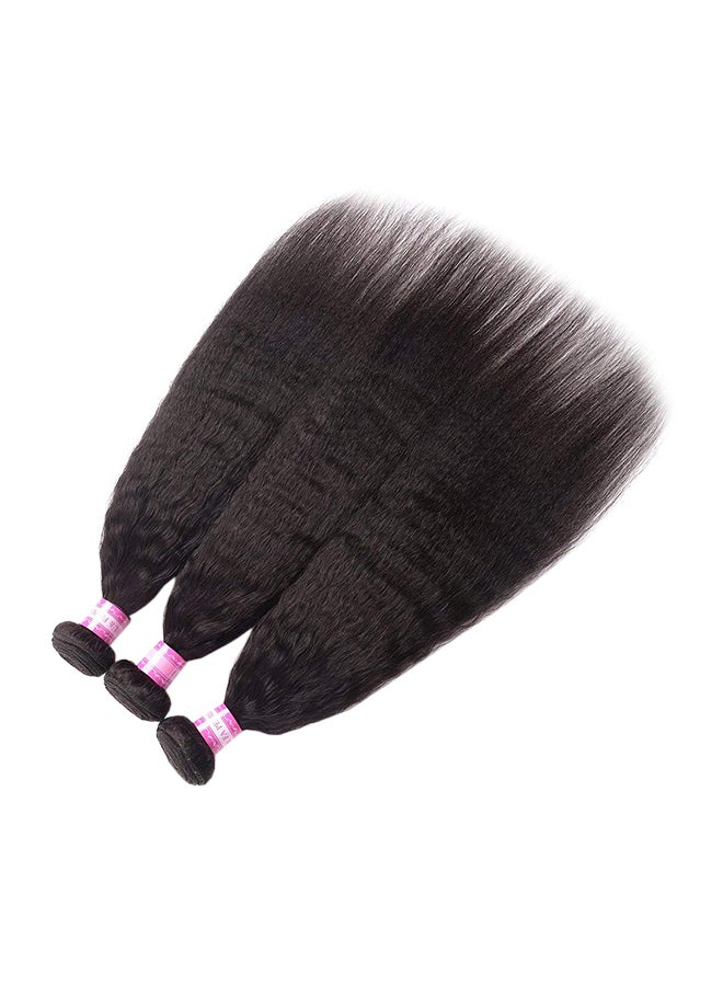 أودير وصلات شعر بشري مفرودة من 3 قطع أسود طبيعي - Image 1