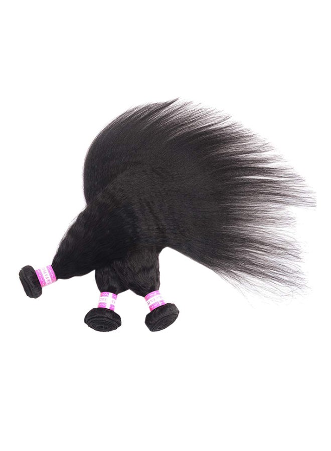 Odir 3-Piece Straight Human Hair Extension With Lace Closure Natural Black - Image 1