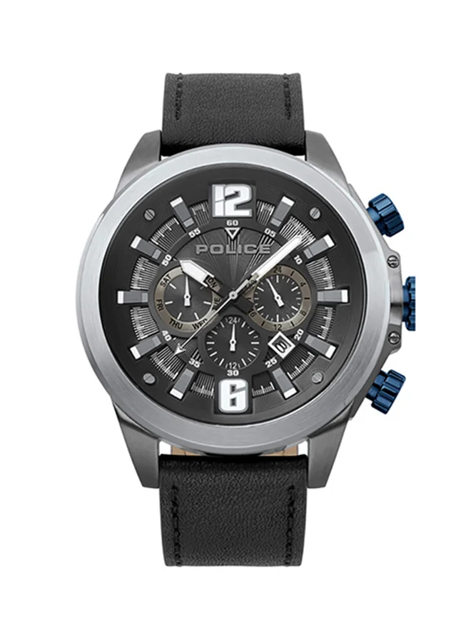 POLICE Leather Chronograph Watch