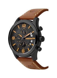 Timberland men WESTBOROUGH Leather Band Chronograph Wrist Watch 44 mm - Tan - T TBL15633JSB-02  - Image 3