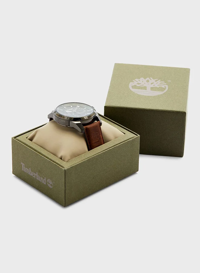 Timberland OAKHAM Leather Band Analog Wrist Watch 46 mm - Brown - T TBL15641JSU-03