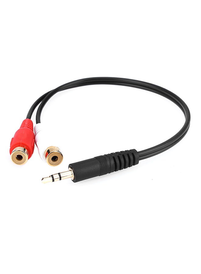 Audio Jack to 2 RCA Port Male to Female M/F Stereo Y Cable Red/White/Black - Image 1