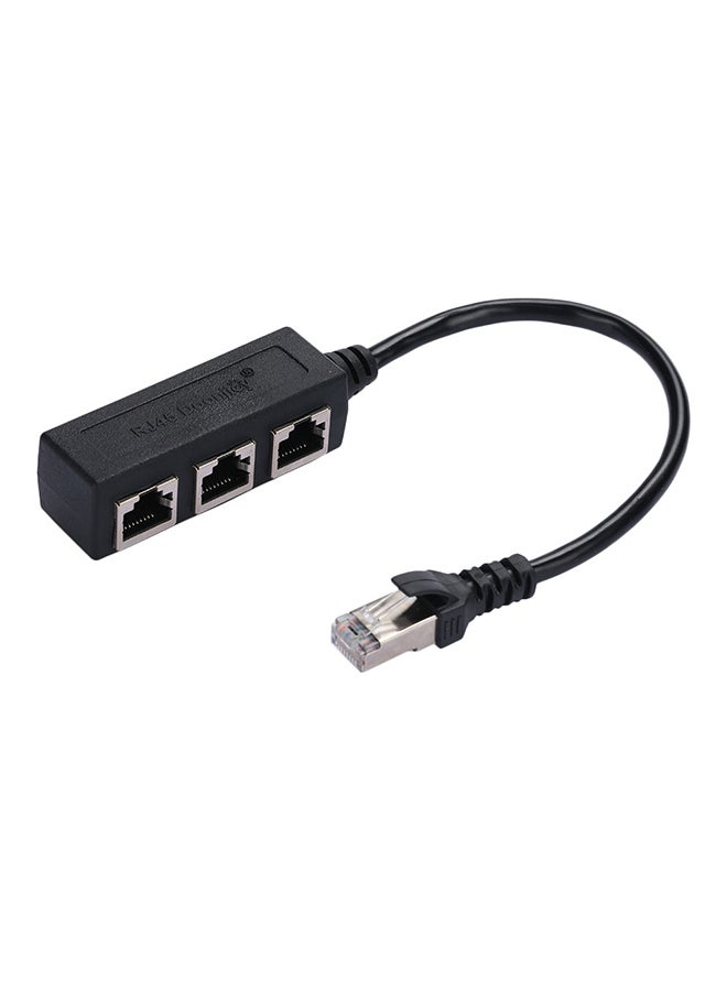 Ethernet LAN Splitter 1 To 3 Extender Black  - Image 1
