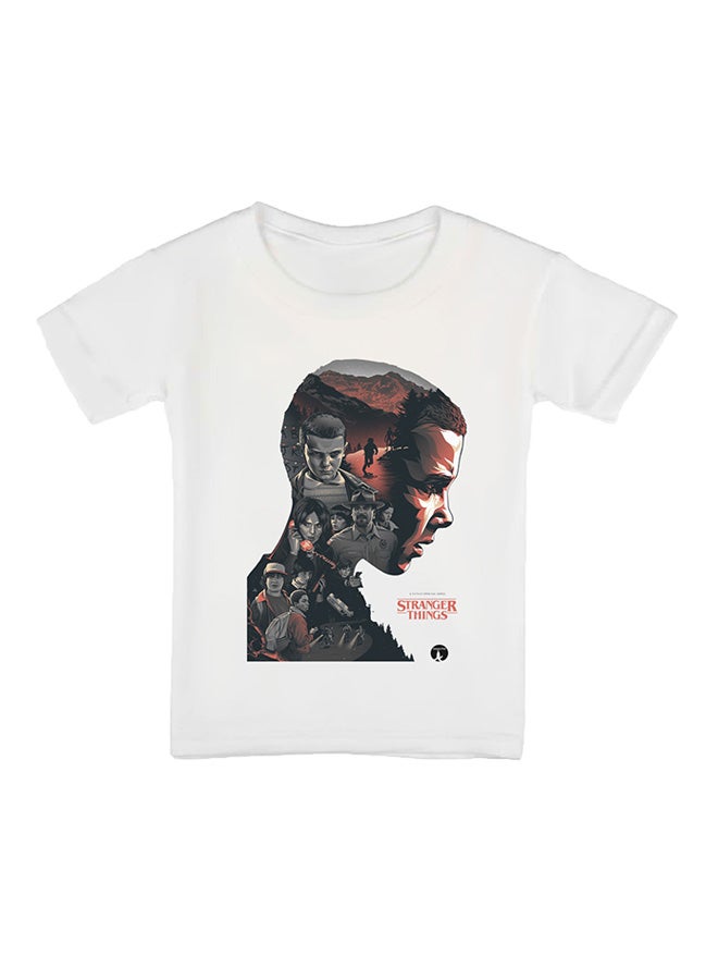 BP Stranger Things Printed Short Sleeves T-Shirt White - Image 1