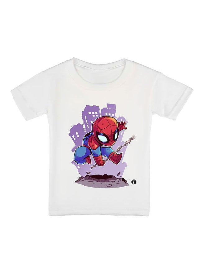 BP Spiderman printed Short Sleeves T-Shirt White - Image 1