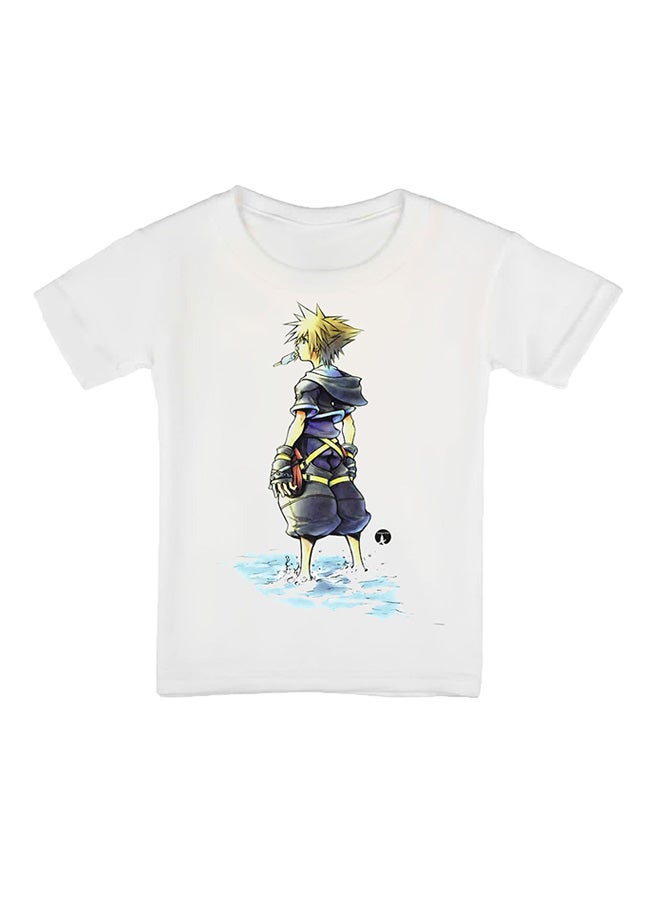 بي بي تيشيرت بأكمام قصيرة مطبوع بتصميم صورة من لعبة الفيديو Kingdom Hearts أبيض - Image 1