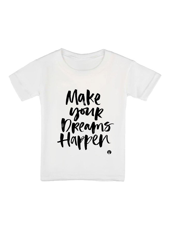 بي بي تيشيرت مطبوع بأكمام قصيرة ورقبة مستديرة أبيض - Image 1