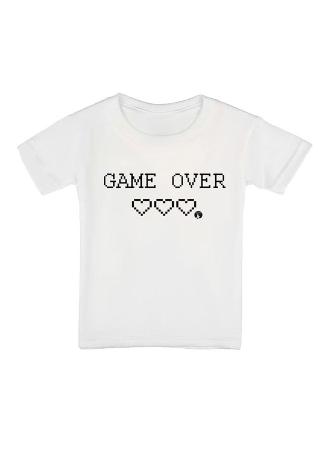 بي بي تيشيرت مطبوع بأكمام قصيرة ورقبة مستديرة أبيض - Image 1