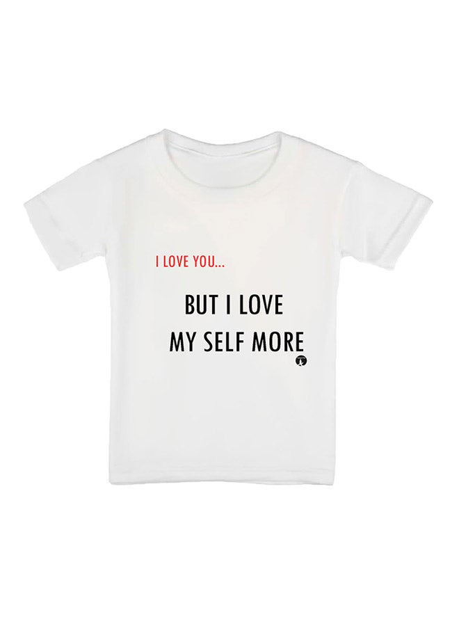 بي بي تيشيرت مطبوع بأكمام قصيرة ورقبة مستديرة أبيض - Image 1