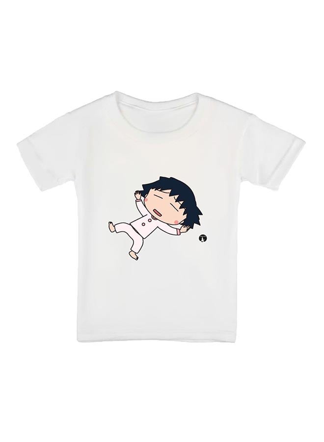 BP - Anime Chibi Maruko-Chan Printed Short Sleeves T-Shirt White - Image 1