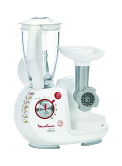 Moulinex Food Processor | 5 speeds and pulse | 14 attachments for 38 functions | Detachable Bowl Handles | 1000 W FP7371BA White/Clear  - Image 1