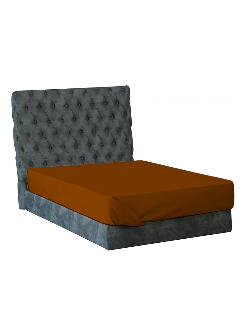 Lantique - Bed Sheet Egyptian Cotton Brown 160x200cm - Image 1