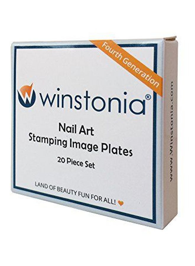 Winstonia 20-Piece Nail Art Stamping Set Black/Silver/Yellow - Image 2