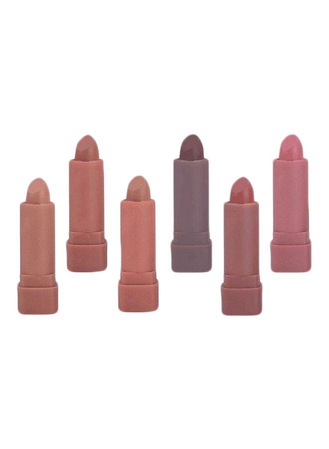طقم أحمر شفاه غير لامع لتصحيح اللون مكون من 6 قطع متعدد الألوان - Image 1