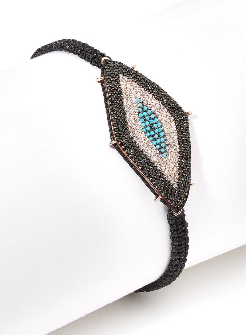 By Sophie 18 Karat Gold Plated Studded Charm Bracelet - Image 1