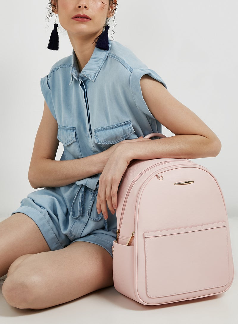 YUEJIN - Faux Leather Backpack Pink - Image 1