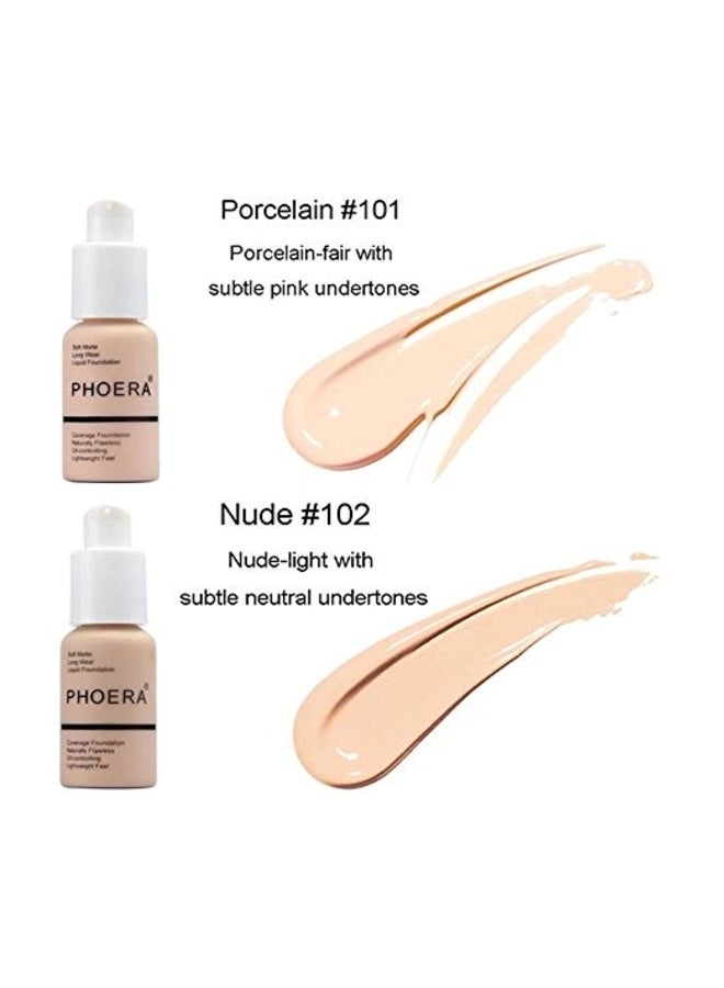 Phoera 2-Piece Matte Liquid Foundation Set 104 Buff Beige - Image 2
