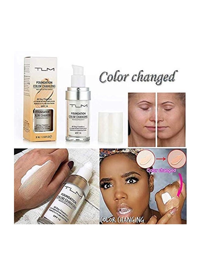 TLM 2-Piece Foundation Color Changing All Day Flawless LIT-From-Within Complexion Perfectly Finish SPF 15 Beige  - Image 4