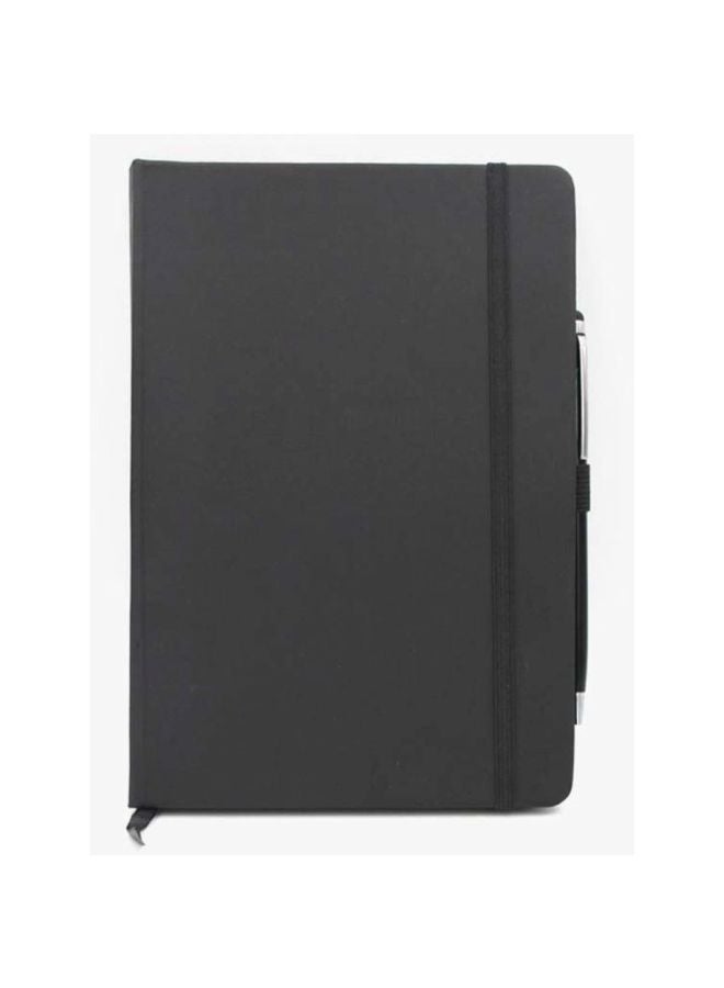 A5 Notebook With Stylus Ball Pen Black - Image 2