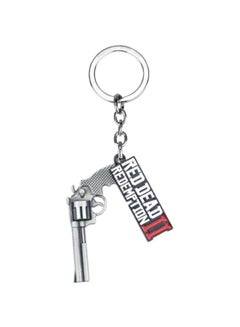 Red Dead Redemption 2 Gun Keychain Ring Silver/Red/Black