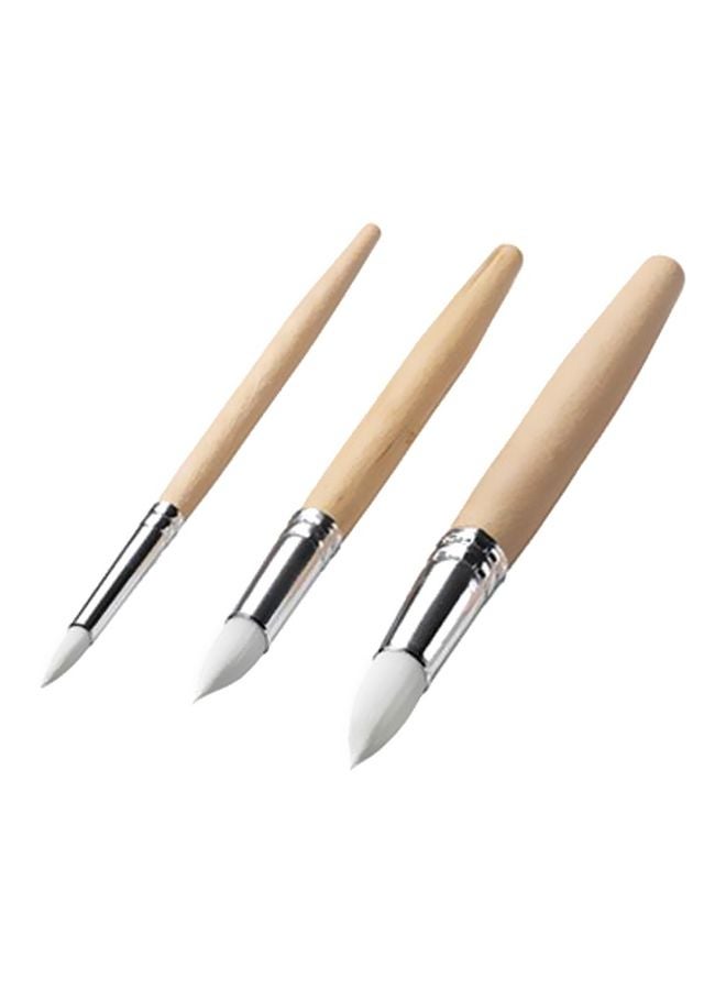 Generic 6 Piece Paint Brush Set Beige/Silver/White  - Image 2