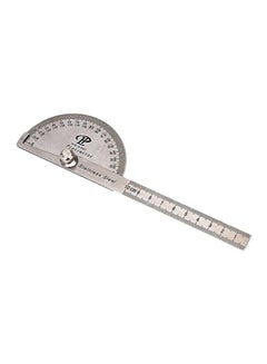 Generic 2-In-1 Stainless Steel Protractor With Round Ruler Silver  - Image 1