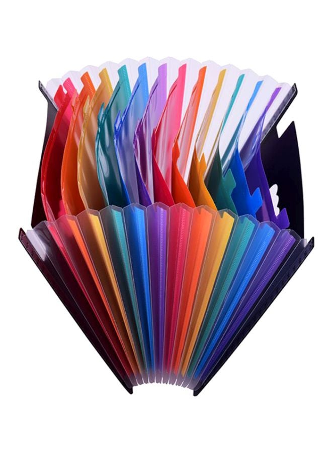 12-Pockets File Organiser For A4 Paper Black/Red/Yellow - Image 4