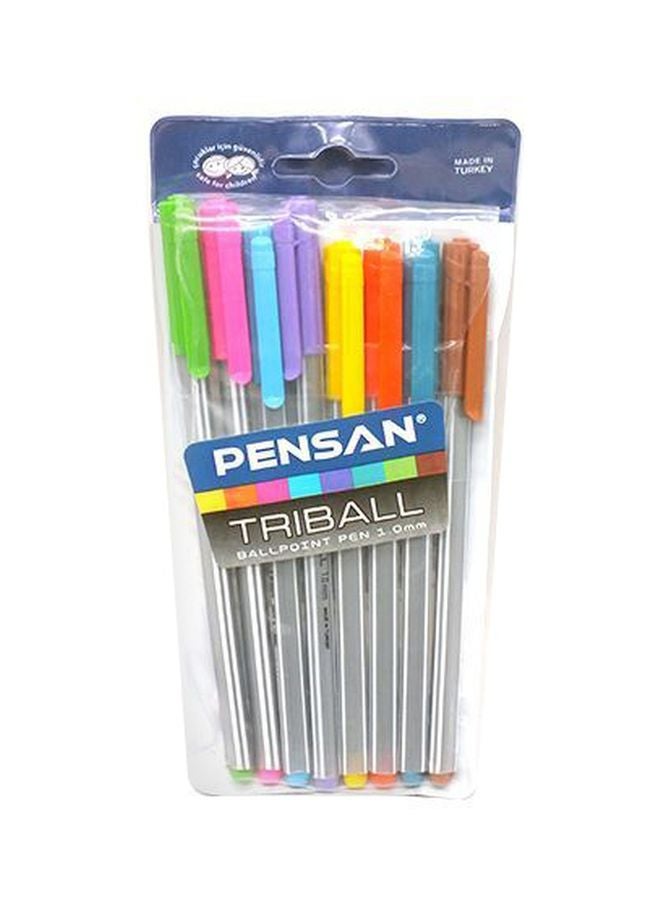 Generic 8-Piece Pensan Pen Set Yellow/Blue/Pink 
