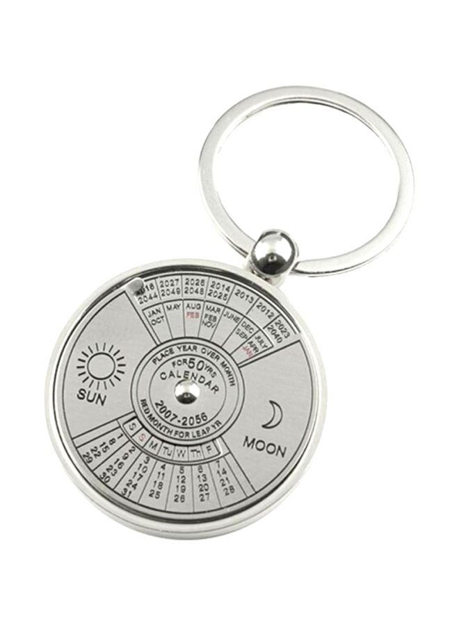 JML - Perpetual Calendar Circular 2010-2060 Keychain Silver - Image 1