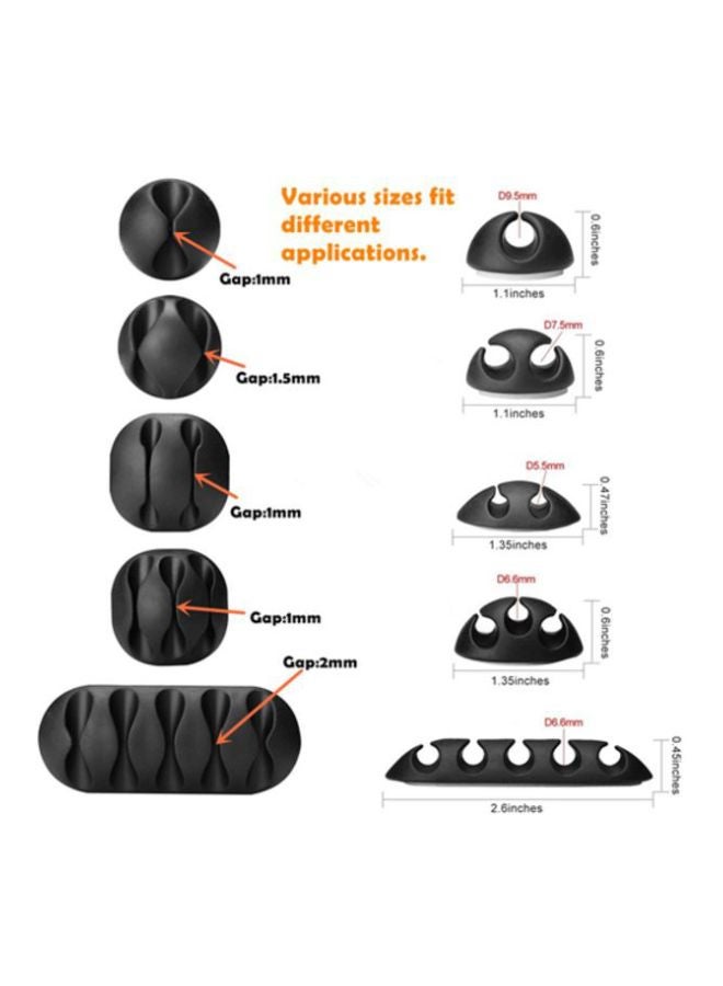 Kinteshun 10-Piece Multipurpose Cord Holder Black - Image 2