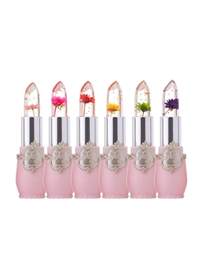 MinFei 6-Piece Flower Crystal Magic Lipstick Set Clear/Pink  - Image 1