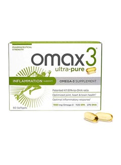 Omega 3 Ultra Pure Fish Oil Supplement, 60 Softgels