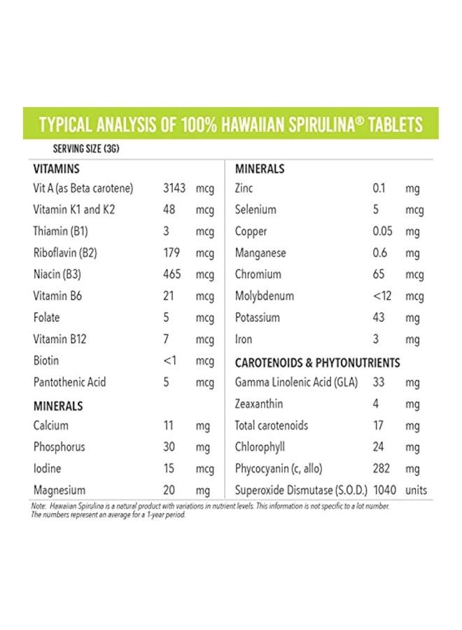 Nutrex Hawaii - Pure Hawaiian Spirulina 3,000 mg - 180 Tablets - Image 1