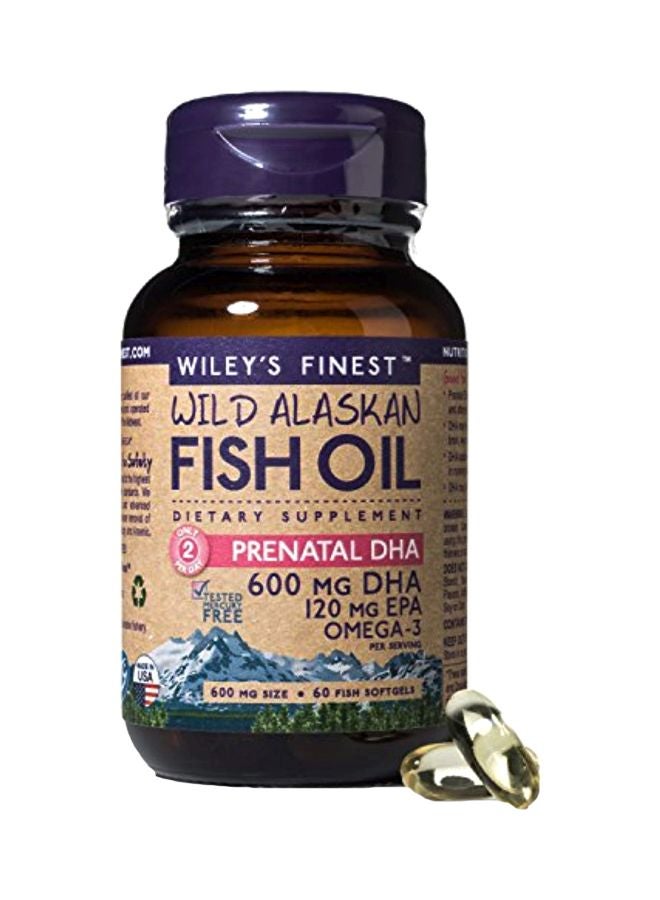 Wiley's Finest Prenatal DHA Wild Alaskan Fish Oil Supplement - 60 Softgels - Image 1