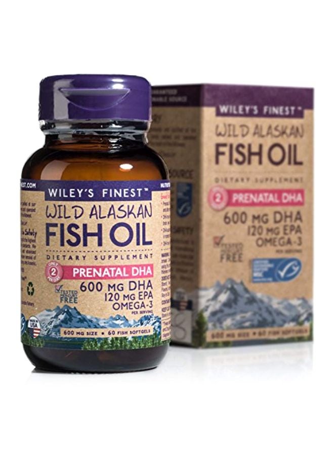 Wiley's Finest Prenatal DHA Wild Alaskan Fish Oil Supplement - 60 Softgels - Image 3