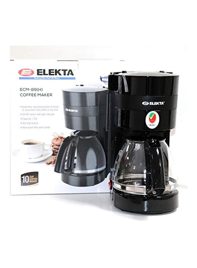 اليكتا ماكينة صنع القهوة سعة 1.25 لتر ECM-89(H) أسود / شفاف - Image 4