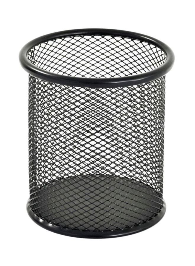 Metal Cylindrical Pen Holder Silver