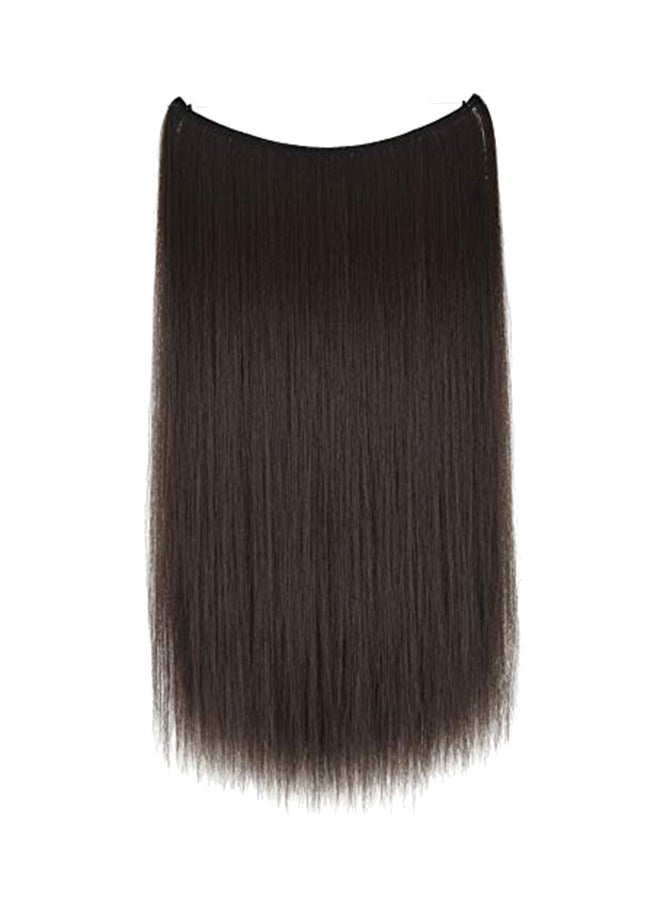 TOPREETY Halo Hair Extension With Elastic Invisible Wire Attached Medium Brown 24inch - Image 1