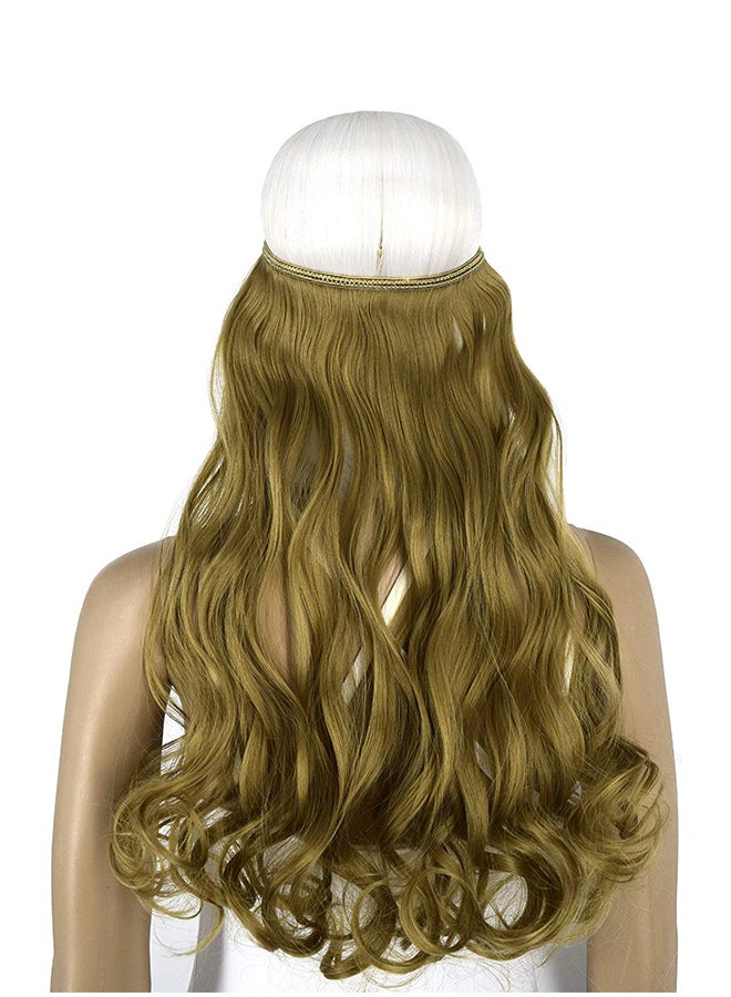 TOPREETY Halo Hair Extension With Elastic Invisible Wire Attached Light Ash Blonde 22inch - Image 2