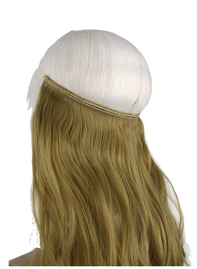TOPREETY Halo Hair Extension With Elastic Invisible Wire Attached Light Ash Blonde 22inch - Image 4