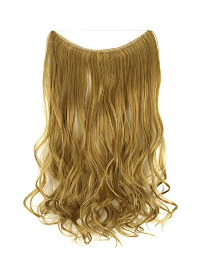 TOPREETY Halo Hair Extension With Elastic Invisible Wire Attached Light Brown Mix Bleach Blonde 22inch - Image 1