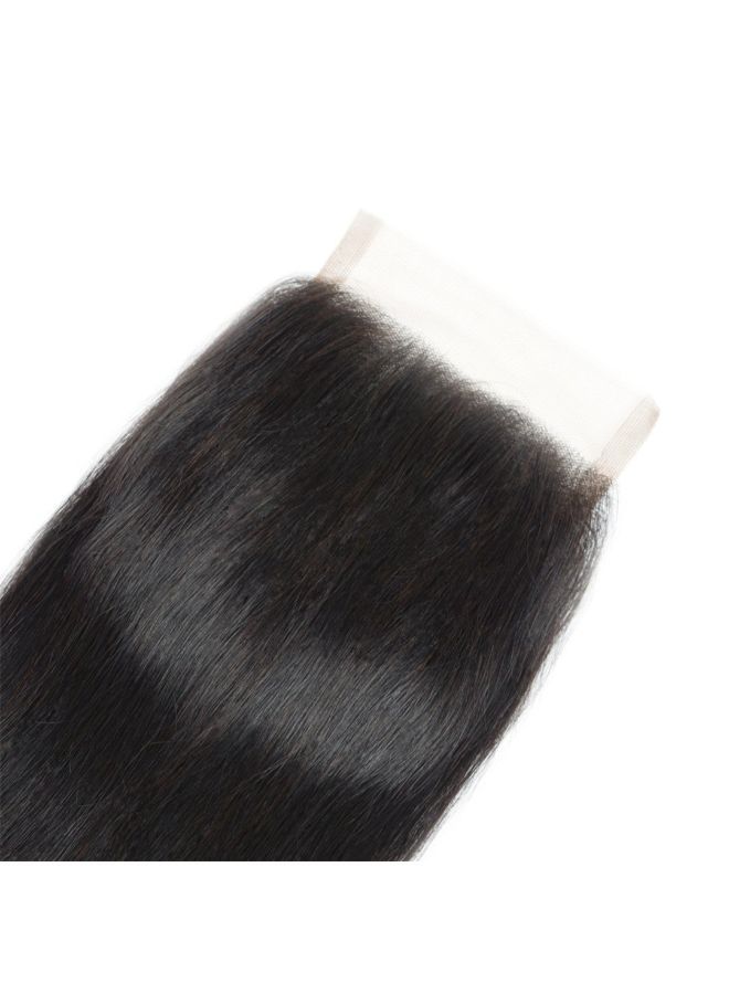 DMS Brazilian Unprocessed Straight Wavy Human Hair Lace Closure Black 14inch - Image 2