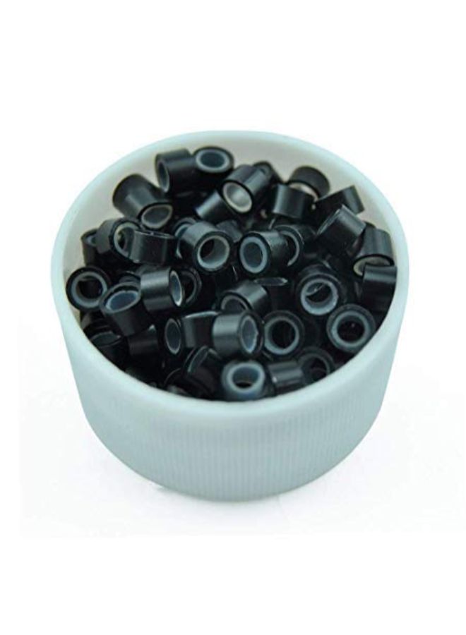 Reyen 1000-Piece Micro Link Ring Lined Beads Deadlock For Hair Extensions Tool #1 Black - Image 2