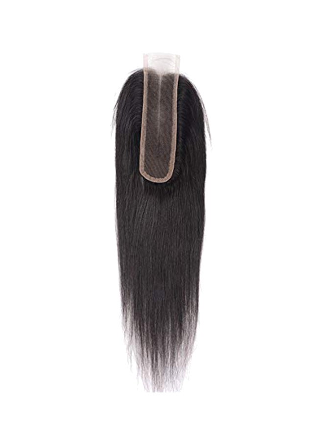 West Kiss Straight Human Hair Extension With Lace Closure Black 14inch - Image 1