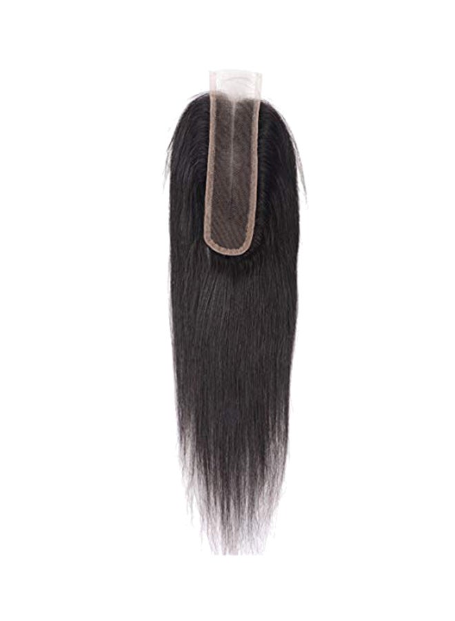 West Kiss Straight Human Hair Extension With Lace Closure Black 18inch - Image 1